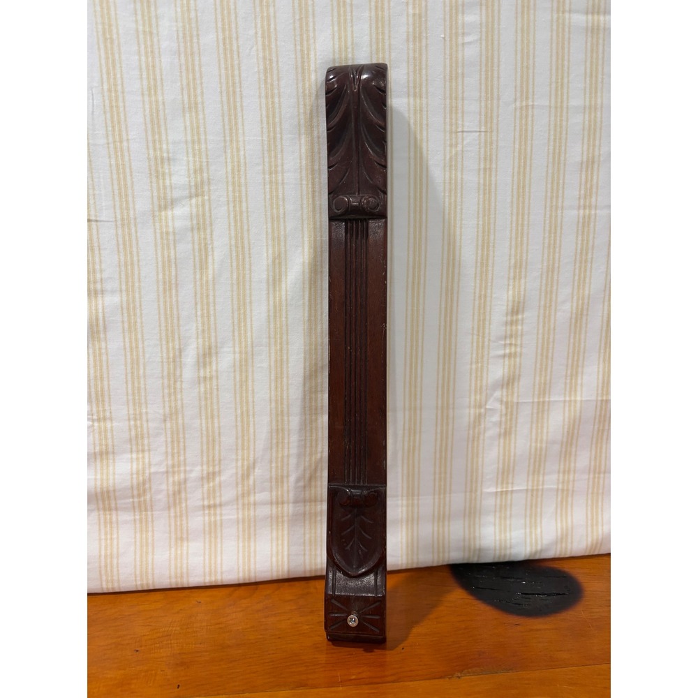 Vintage Hand Carved Wood Pilaster Column Trim Acanthus Leaf Architectural Detail